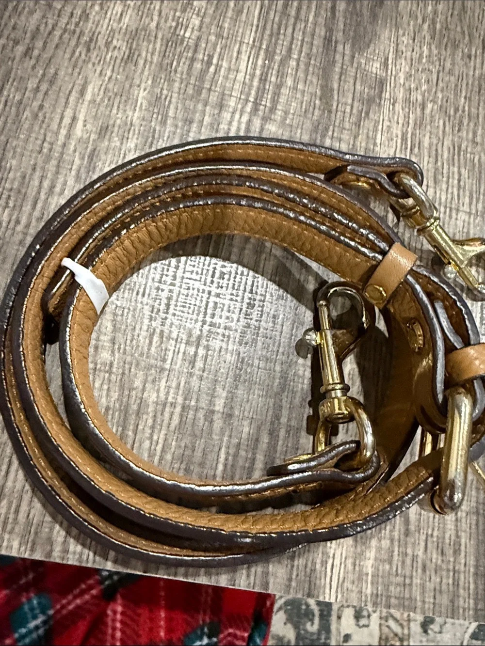 MCM Tan Leather Belt Strap  bag with Gold Hardware